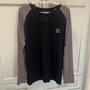 BURTON Lightweight Charcoal & Black Raglan Long Sleeved Shirt | Size L